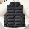 Colete curto de algodão com enchimento para mulheres, novo colete puffer espesso e versátil para outono e inverno, casaco de algodão moderno