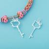 Plata de Ley S925 Calada Lindo Dibujo Animado Gato Hello Kitty Colgante de Llave Colgante de Hello Kitty Pulsera DIY