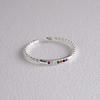 Anillo Fino de Zircón de Color de Moda Simple Compacto Mini Personalidad Diseño Nicho Micro-incrustado Diamante de Color Anillo Abierto