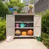Almacenamiento de Gabinete de Zapatos de Madera Maciza para Exteriores al por Mayor Gabinete de Almacenamiento Puerta de Villa Protección Solar Impermeable Caja de Herramientas para Patio Balcón de Jardín Artículos Varios