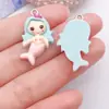 Accesorios para Joyería DIY Resina Color Caramelo Pendientes de Sirena Colgante de Collar Llavero Cadena para Teléfono Encanto Dulce