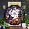 Novo Halloween Transfronteiriço Abóbora Caveira Disco de Acrílico Pingente Decorativo Luz Decorativa para Pendurar no Jardim Apanhador de Luz