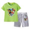 Traje de verano para niños del equipo Wang Wang 2023, nuevo conjunto informal de 2 piezas con camiseta fina de manga corta y pantalones de media longitud.
