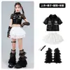 Fantasias de Jazz para Meninas Conjunto de Roupa de Dança Curta de Renda para Meninas de Jazz Roupas da Moda Street Dance Traje de Performance para Passarela para Mulheres