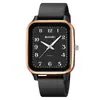 Reloj de Examen Estudiante Simple y Elegante con Esfera Cuadrada y Movimiento de Cuarzo, Reloj de Pulsera Resistente al Agua 50m, Venta al por Mayor desde la Fuente