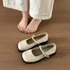Sapatos Mocassins Femininos Franceses Suaves de Tira Única com Bico Baixo 2026 Verão Outono Novo Estilo Temperamento Versátil Com Saias Sapatos Mary Jane