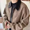 Chaqueta de trabajo corta estilo granero retro americana deconstruida vintage de Detroit para hombres y mujeres, corte limpio, para primavera y otoño