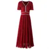 Diseño Estilo Francés Vestido Adelgazante para la Cintura Tachonado de Diamantes para Mujer Verano Nuevo Elegante Vestido Plisado de Alta Calidad vestido