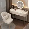 Francés 2026 Nuevo Tocador de Encimera de Roca Dormitorio Moderno Simple Celebridad de Internet Lujo Ligero Tocador de Maquillaje Estilo Crema Apartamento Pequeño