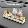 Placa de número de estacionamiento temporal de muñeca linda Labubu para coche, señal de reubicación de vehículo, adorno para consola central