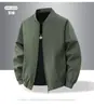 Novidades de Outono em Estoque Jaqueta Masculina Solta Casual Esportiva Versátil para Jovens Jaqueta de Cor Lisa