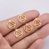 Anillo geométrico triangular de acero inoxidable chapado en oro de 18 quilates, colgante, accesorios de joyería para bricolaje, material al por mayor