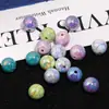 Novas Contas Redondas Imitação Mármore Rachado Banhadas a UV para Pulseira DIY, Pingente de Bolsa, Caneta com Contas, Acessórios de Joias, Contas para Venda por Atacado