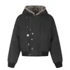 Jaqueta de Algodão com Capuz e Gola de Pelo Zuoshan Diao Masculina de Inverno Marca Tendência Personalidade Punk Design de Botão Plaquete Assimétrica Jaqueta de Algodão Roupa Exterior