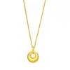 Tienda de Joyería Chapada en Oro Mismo Estilo Colgante de Barra Pequeña de Oro Cepillado para Mujer, Cadena para Clavícula Estilo Ins Lujo Ligero Diseño de Nicho para Viajar