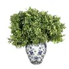 Planta Artificial com 5 Galhos, Decoração de Planta Verde Grama de Milão, Flor Artificial Folhas de Milão, Decoração de Casa, Material de Folha de Bola de Milão para Pendurar no Teto