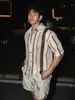 Camisa Jacket de Punto Hueca con Protección Solar de Manga Corta Estilo Old Money para Hombre para Verano, Top Chic para Verano