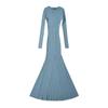 Bloggera americana sexy cuello redondo manga larga adelgazante tubo falda sirena celebridad de internet deseo puro elástico delgado vestido de punto