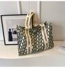 Bolso de Lona con Estampado de Letras 2026 Nuevo Bolso de Hombro Tote de Gran Capacidad Bolso Cuadrado de Moda Casual Bolso para Viajar de Compras