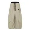 Pantalones Cargo de Caqui Americano de Secado Rápido para Hombres y Mujeres, Estilo Verano Delgado Paracaidista Casual Danza Deportiva, Pantalones Anchos Holgados