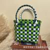 Celebridad de Internet Cesta de Plástico para Verduras Bolso Tejido a Mano DIY Bolso de Mano para Niños Bolso de Mano Bolso de Mujer Bolsa de Regalo de Acompañamiento