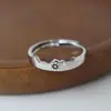 Anéis de Casal Sol, Lua, Montanha e Mar - um Par de Anéis para Homens e Mulheres com Design Único e Estiloso, Anéis Minimalistas de Alta Qualidade Dois em Um