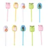 Tenedor de Fruta de Dibujos Animados para Niños Desechable Letrero Bento Traje Estilo Japonés Anime Letrero de Fruta Jirafa Animal Tenedor Traje