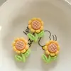 Acessórios Flor de Girassol Brilhantes de Resina Tamancos Acessórios DIY Acessórios Biju Artesanal Pequenos Acessórios de Resina