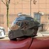 Casco de motocicleta ORZ 3C nuevo para hombres y mujeres, casco integral para correr en las cuatro estaciones, casco de cola grande para parejas con Bluetooth