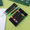Bolígrafo Creativo de Doble Punta Perlado Fluorescente Papelería Estudiantil Punta Suave Marcador Fluorescente con Purpurina Bolígrafo de Colores para Diario Venta al por Mayor