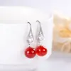 Pendientes Vintage Étnicos de Calcedonia Verde para Mujer Zircón Único Ágata Verde Gancho para la Oreja Pendientes Largos para Regalo de Cumpleaños de Novia