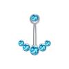 E-commerce transfronteiriço europeu e americano anel de umbigo de aço inoxidável com diamante 5 diamantes umbigo rewinding joia para piercing de umbigo