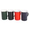 Procesamiento taza de esmalte personalizada de moda oreja única borde rizado taza gruesa mueble desayuno leche cerveza taza de esmalte