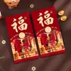 Atacado Envelopes Vermelhos Flocados Estilo Chinês 2027 Leão Dançarino Desenho Animado Envelopes Vermelhos de Mil Yuan para Saudações do Festival da Primavera com Estampagem Dourada