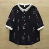 Ropa de Verano 2026 Estilo Japonés Reductora de Edad Estampado de Dibujos Animados Árbol Pequeño Doble Capa de Gasa Cardigan con Bloques de Color Camisa de Manga Corta Blusa para Mujer