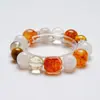 Como un Brisa de Primavera de EnsueñoPulsera Natural con Azeztulita Rosa y Blanca para Mujeres, Pulsera Versátil de Regalo al por Mayor