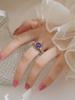 Europa e Estados Unidos venda quente transfronteiriça tendência de moda estilo simples um anel de zircônia oval violeta para mulheres