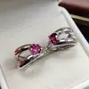 Pendientes Populares Transfronterizos de Granate de Magnesio-Aluminio para Mujer, Joyería de Plata 925 de Alta Gama de Nicho, Moda 5*5, Venta Directa de Fábrica