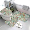 Alfombrillas de Baño Transfronterizas, Alfombrillas Antideslizantes de Franela de Alta Gama para Inodoro y Lavabo, Juego de Tres Piezas, Alfombrillas Absorbentes para Baño