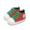Zapatos para Bebé de Comercio Exterior Transfronterizo Personalizados Zapatos Navideños Nuevos para Niños Pequeños Combinación de Colores Rojo y Verde Zapatos Casuales Zapatos de Lona