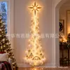 Decoración de Pared Navideña Muñeco de Nieve Reno Trineo Tren Pegatina de Pared 3D LED Luminosa Decoración de Escena para Escaleras