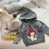 Moletom com capuz estilo elfo, forrado com fleece e espessado, para meninos e meninas, novo estilo 2026, moletom infantil versátil para outono e inverno