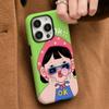 Adecuado para iPhone16promax Funda de Teléfono 16 Serie Apple Simple Filin Dos en Uno Chica Burbuja Divertida