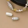 Accesorios de Joyería de Plata Pura 999 con Cuentas Espaciadoras de Flor Pequeña Grabadas, Cuentas de Barril, Cuentas para Cintura, Cuentas Superiores para Accesorios de Joyería de Pulsera de Cristal DIY