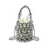 Bolso Artesanal Personalizado 2024 Nuevo Celebridad de Internet Coreana Estilo Fresco Pequeño Calado Cadena de Perlas Mini Bolso Cubo Bandolera Diagonal