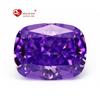 Brilhante Corte Flor de Gelo Azul-Violeta Roxo Gema Sintética em Forma de Almofada Retangular Cz Diamante Solto Zircônia