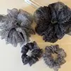 Scrunchie de Tecido com Estampa de Leopardo Oversized Estilo Coreano para Mulheres, Elástico de Cabelo Estilo Preguiçoso, Acessório de Cabelo de Luxo para Meninas