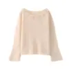 Conjunto de Saia e Blazer de Lã 100% Outono/Inverno Gola Redonda Mangas Sino Tricô com Recorte Floral Tridimensional Vestido de Lã Conjunto de Duas Peças
