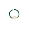Anillo Estilo Bosque Perlado Reflejante de Luz Verde Oscuro con un Toque de Lujo Ligero y Alta Gama, Verde Vintage, Fresco y Realzador de Tez, Joyería de Nicho para Mujeres