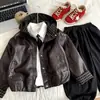 Chaqueta con capucha para niño 2026 Nueva Primavera y Otoño, Abrigo de Piel Sintética para Bebé Niña, Chaqueta Moderna Estilo Coreano